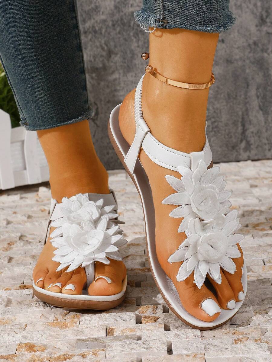 Floréa | Sandalias Ortopédicas con Flores Aplicadas