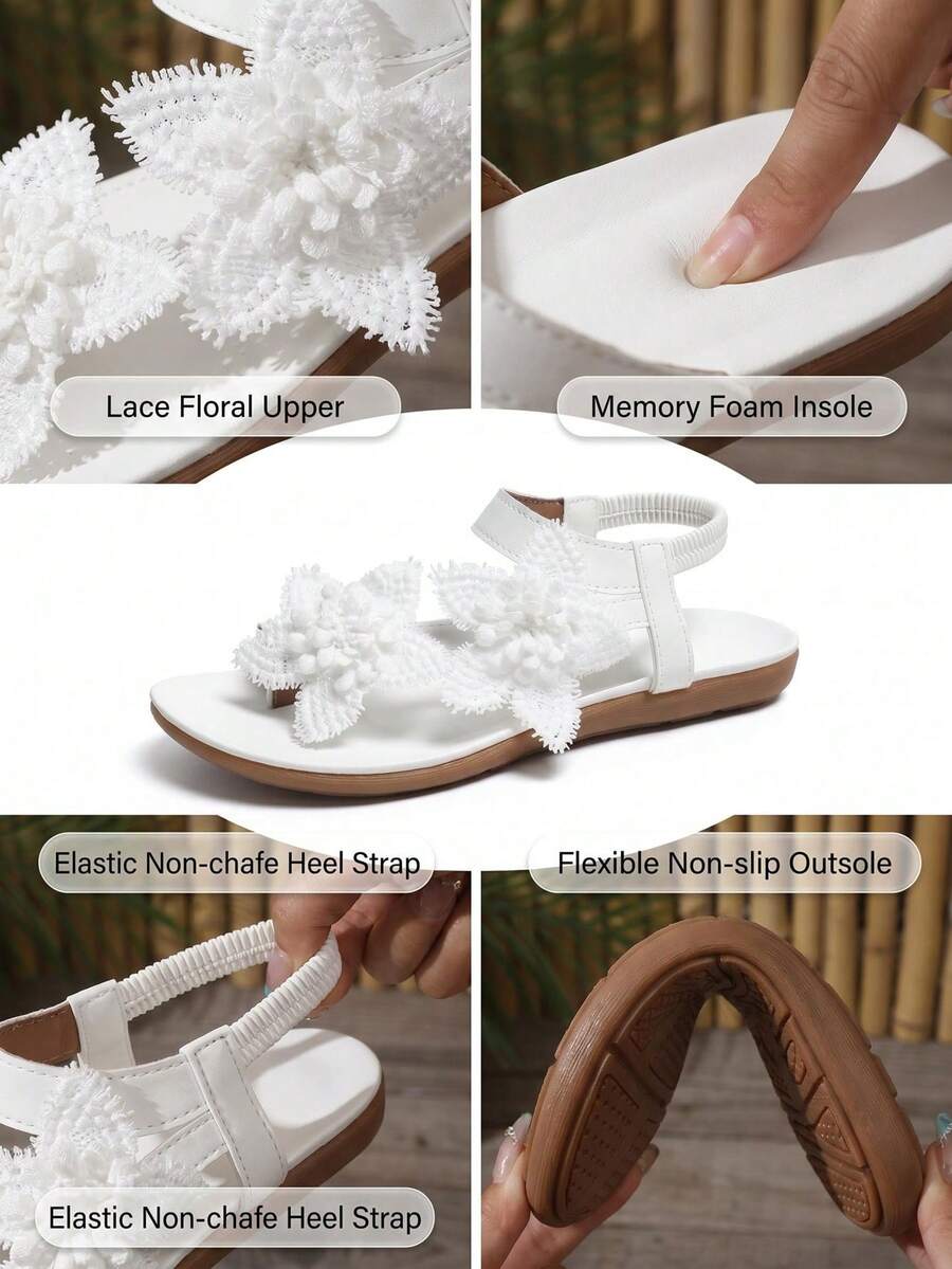 Floréa | Sandalias Ortopédicas con Flores Aplicadas
