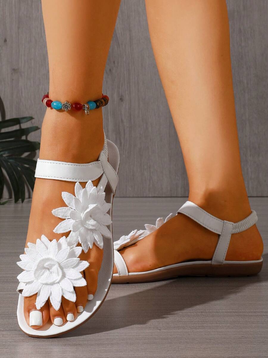 Floréa | Sandalias Ortopédicas con Flores Aplicadas