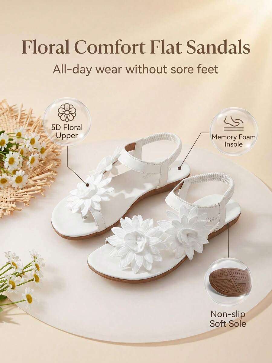 Floréa | Sandalias Ortopédicas con Flores Aplicadas