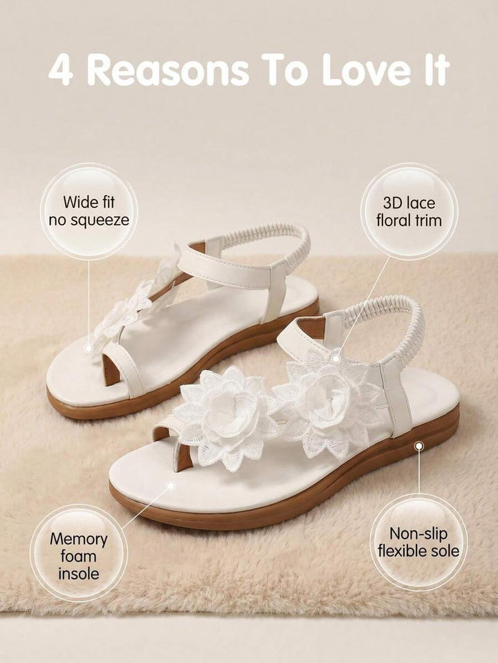 Floréa | Sandalias Ortopédicas con Flores Aplicadas