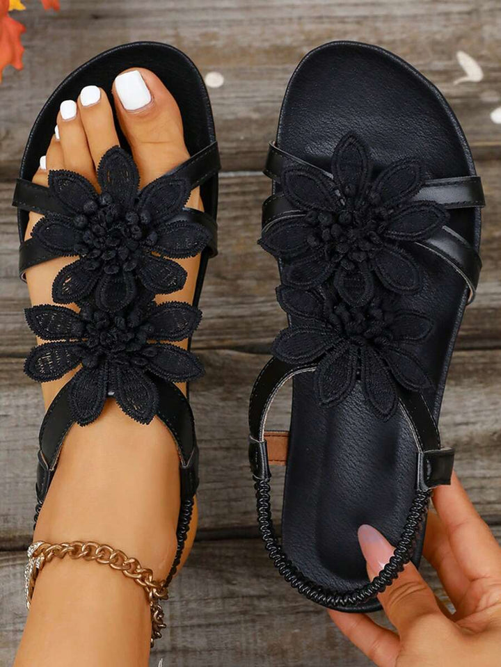 Floréa | Sandalias Ortopédicas con Flores Aplicadas