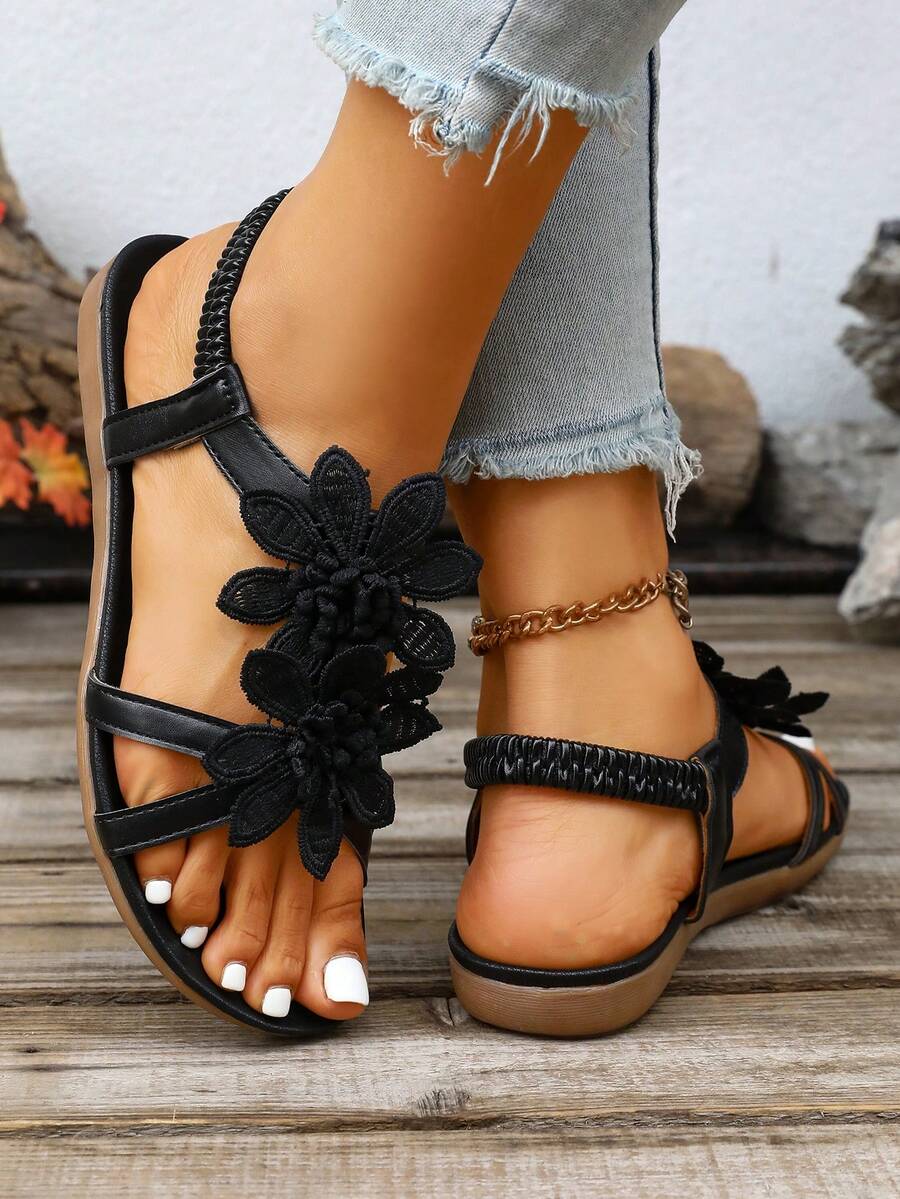 Floréa | Sandalias Ortopédicas con Flores Aplicadas
