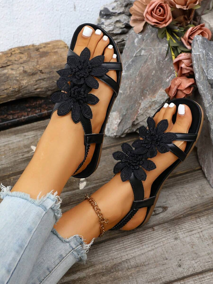 Floréa | Sandalias Ortopédicas con Flores Aplicadas