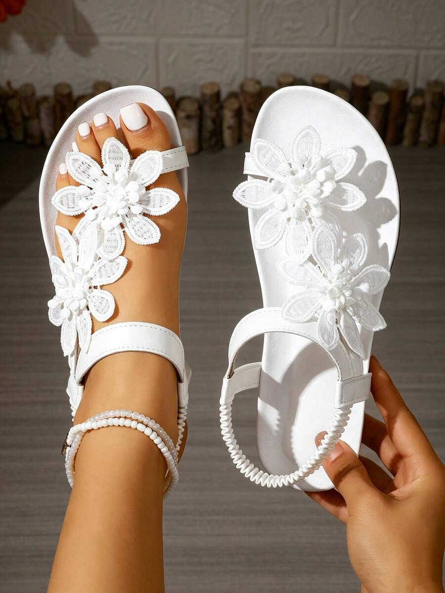 Floréa | Sandalias Ortopédicas con Flores Aplicadas