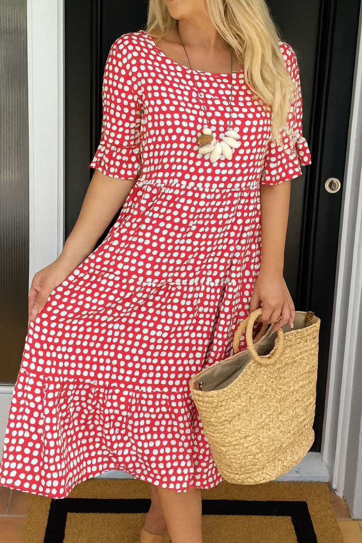 Vestido Midi de Manga Corta