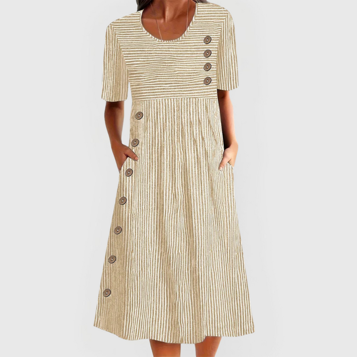 Julia | Vestido midi a rayas