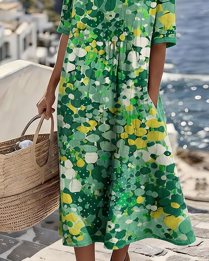 Elena | Vestido midi floral suelto y ligero