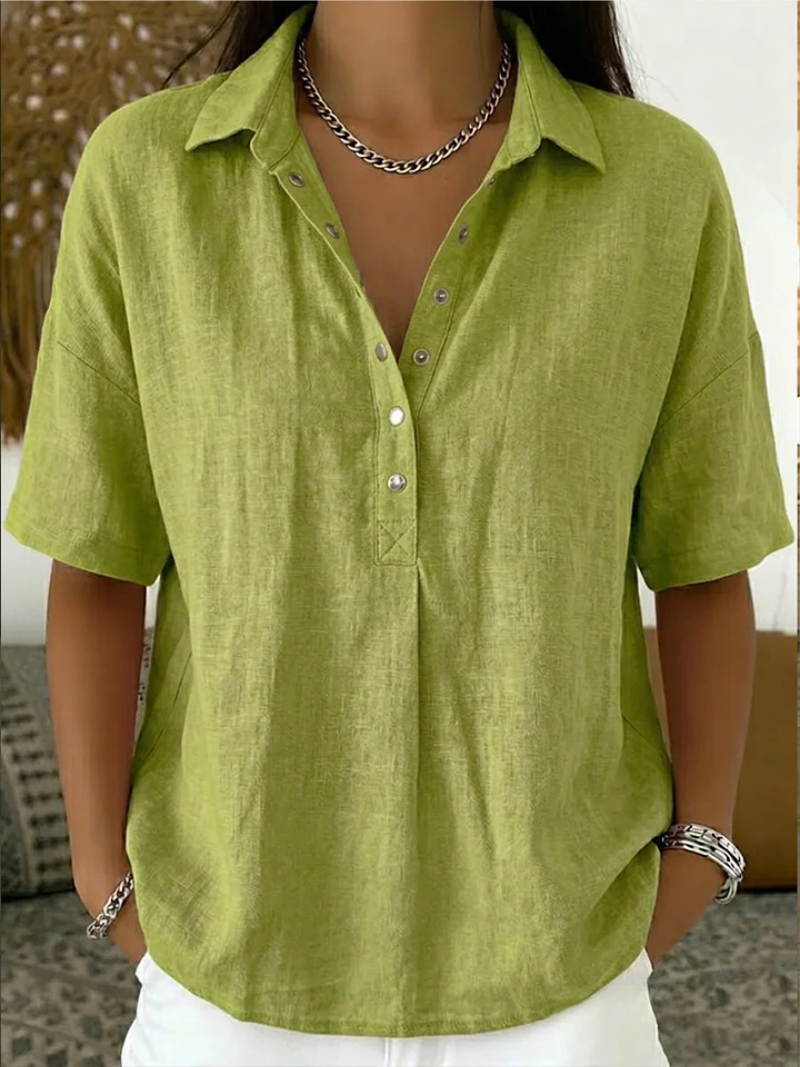 Elena™ | Blusa con textura de lino