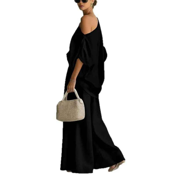 Lisa | Conjunto de Top Suave Off-Shoulder y Pantalones Ajustados