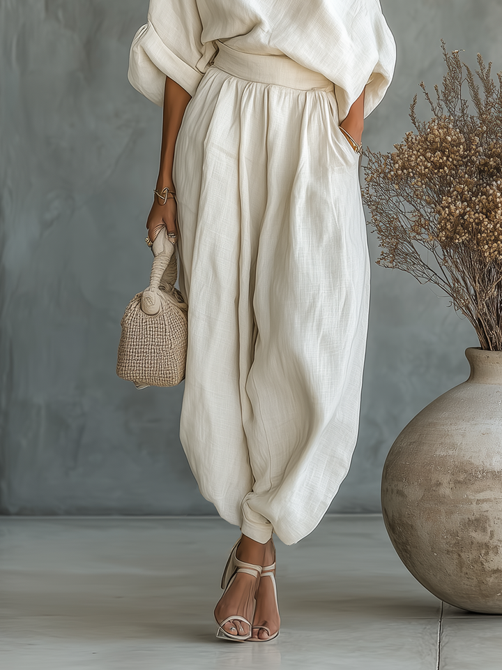 Lisa | Conjunto de Top Suave Off-Shoulder y Pantalones Ajustados