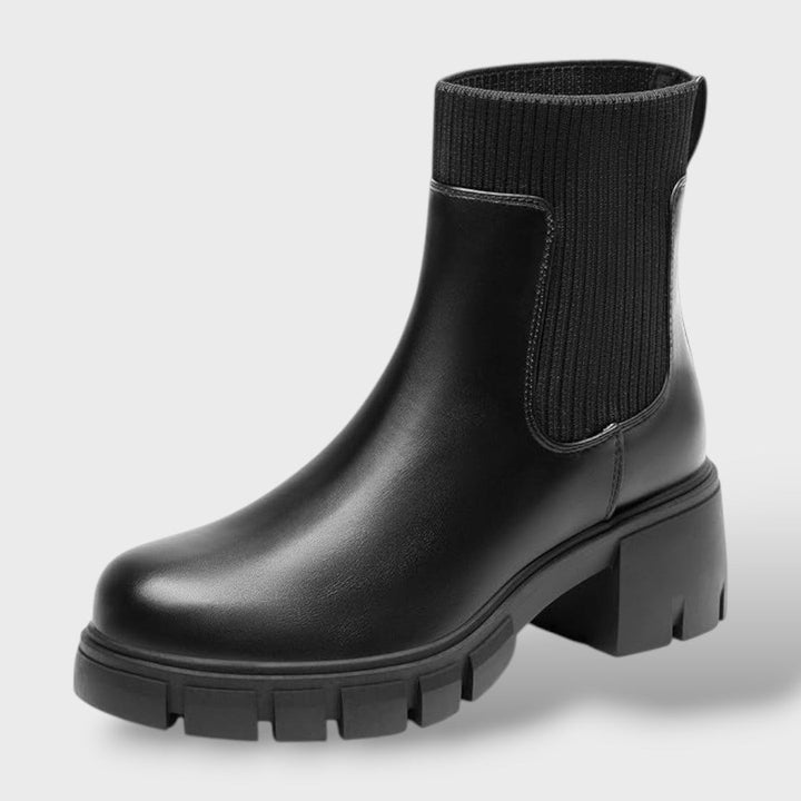 Botines Chelsea con Tacón Grueso Mujer