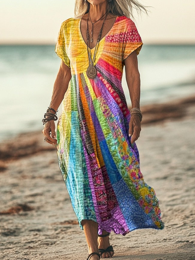 Alma | Vestido con diseño de sol bohemio