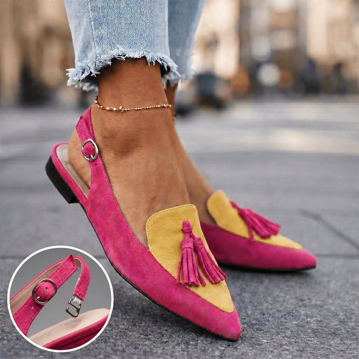 Lorena Sandalias con Tiras y Borlas