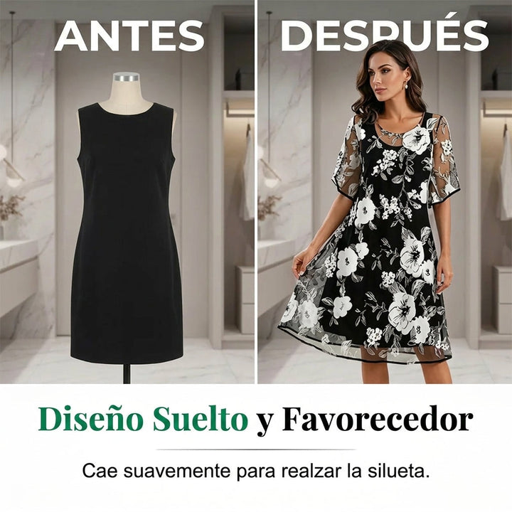 Elisa - Vestido de gasa floral elegante