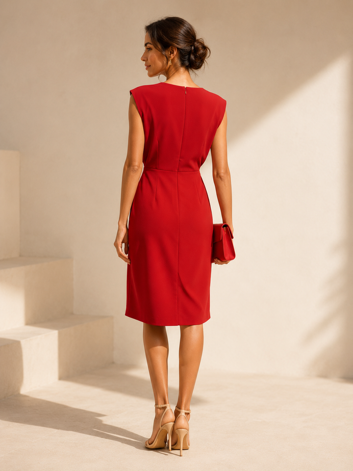 Elena's | Vestido midi drapeado