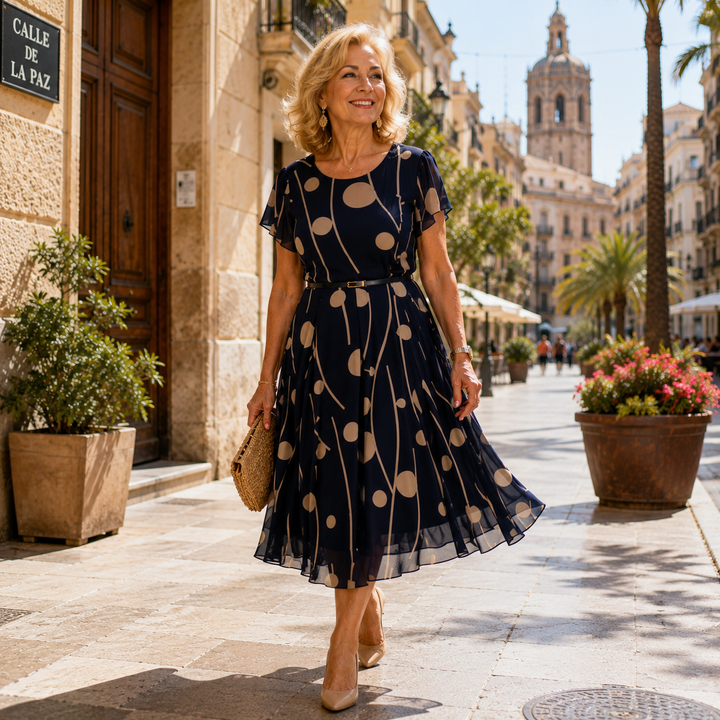 Elena's | Vestido Midi De Gasa