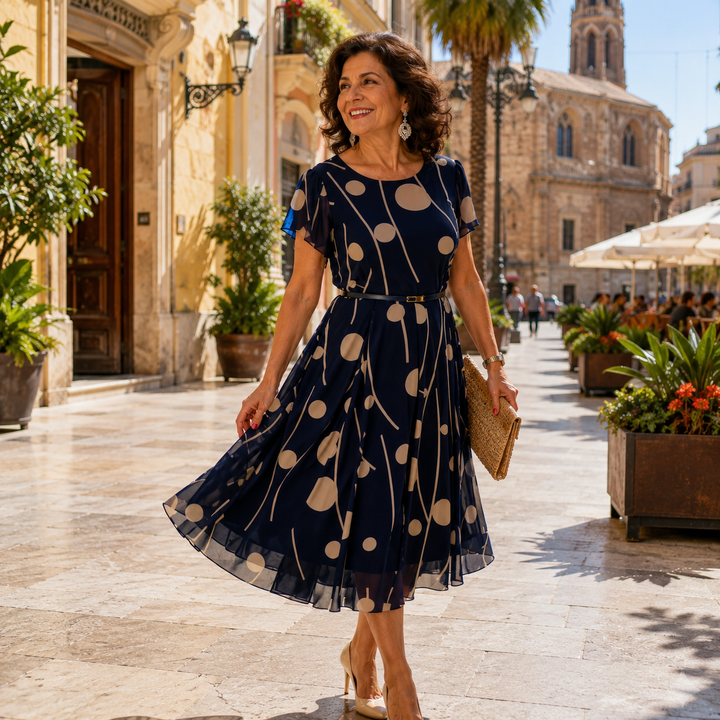 Elena's | Vestido Midi De Gasa