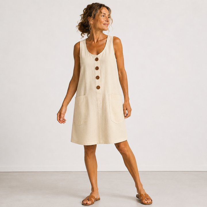Elena's | Vestido de algodón y lino