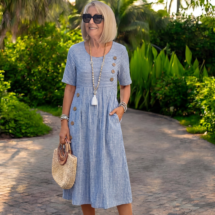 Julia | Vestido midi a rayas