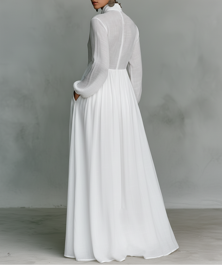 Selena | Vestido Maxi con Botones Frontales Fluidos