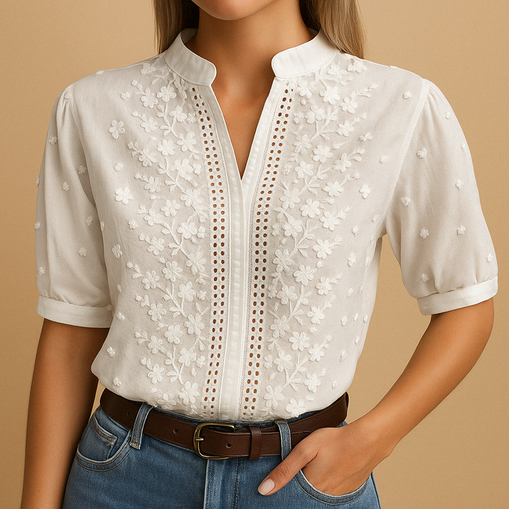 Elisa | Blusa blanca de tendencia
