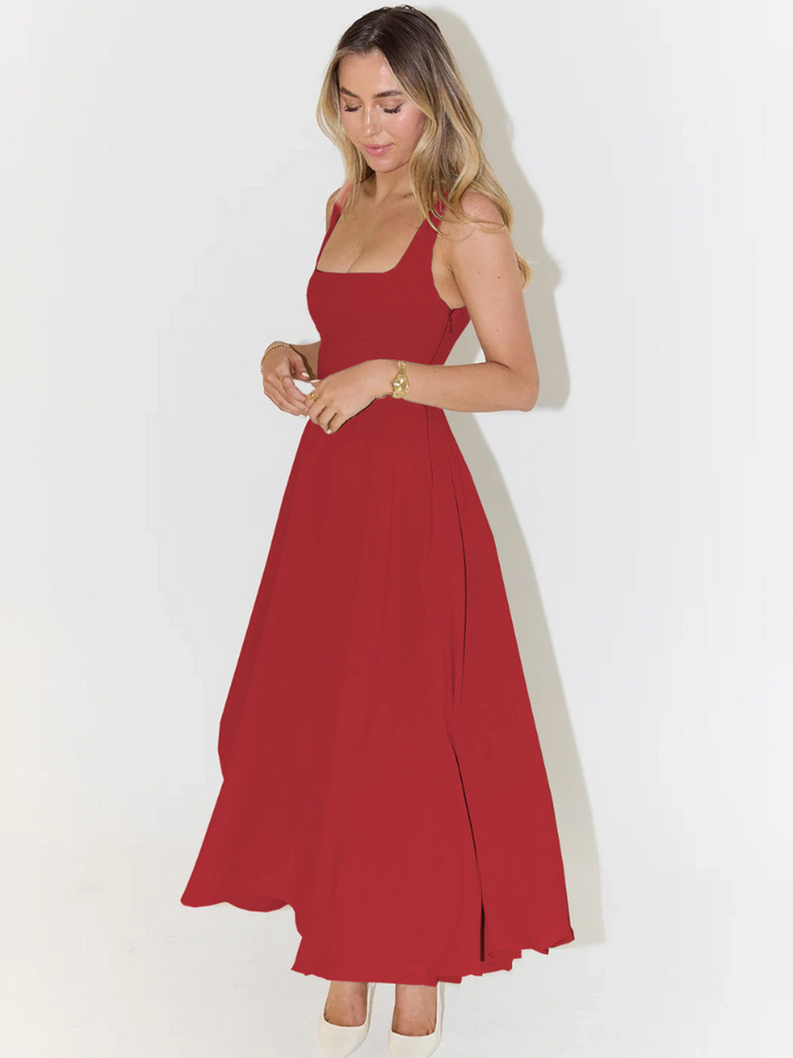 Grace | Vestido midi fluido con escote cuadrado