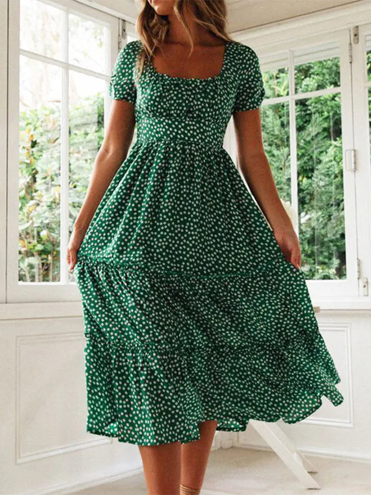 Julia | Vestido midi con estampado floral