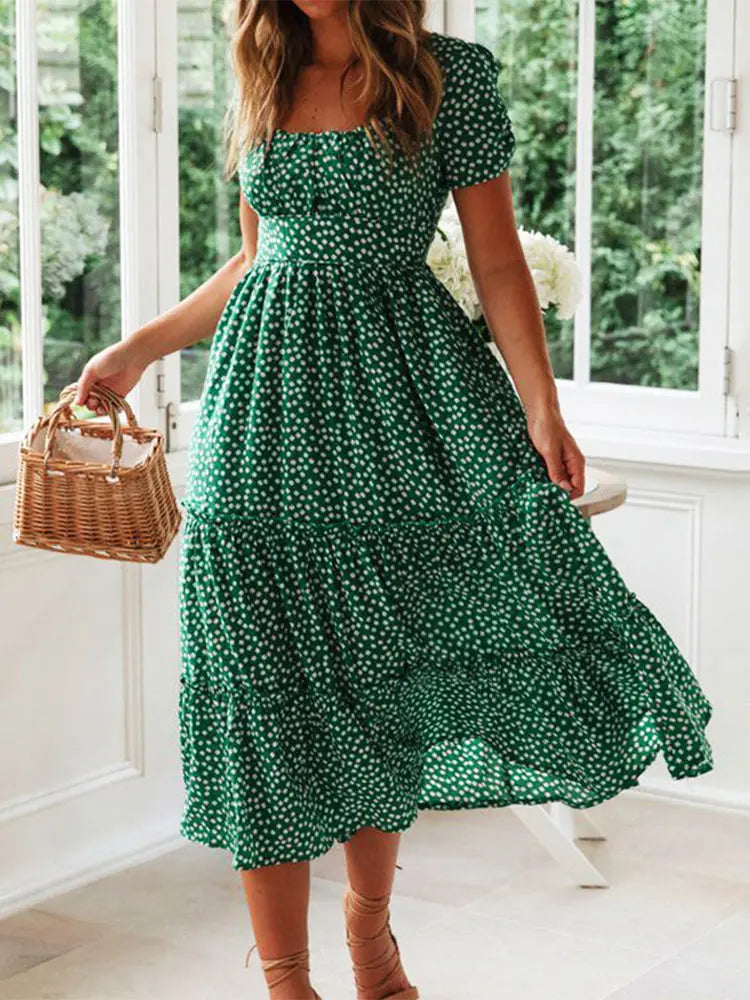 Julia | Vestido midi con estampado floral