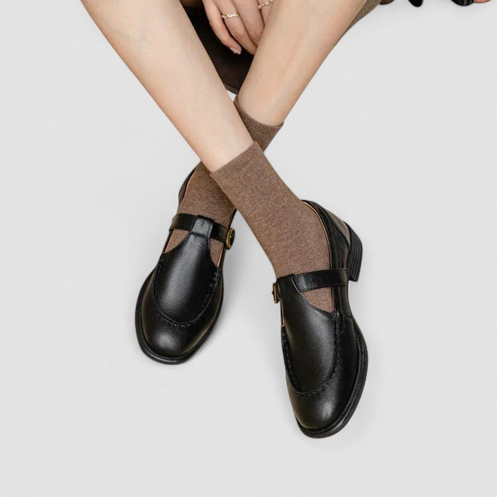 Zhelynne | Zapatos ortopédicos Mary Jane de punta cuadrada