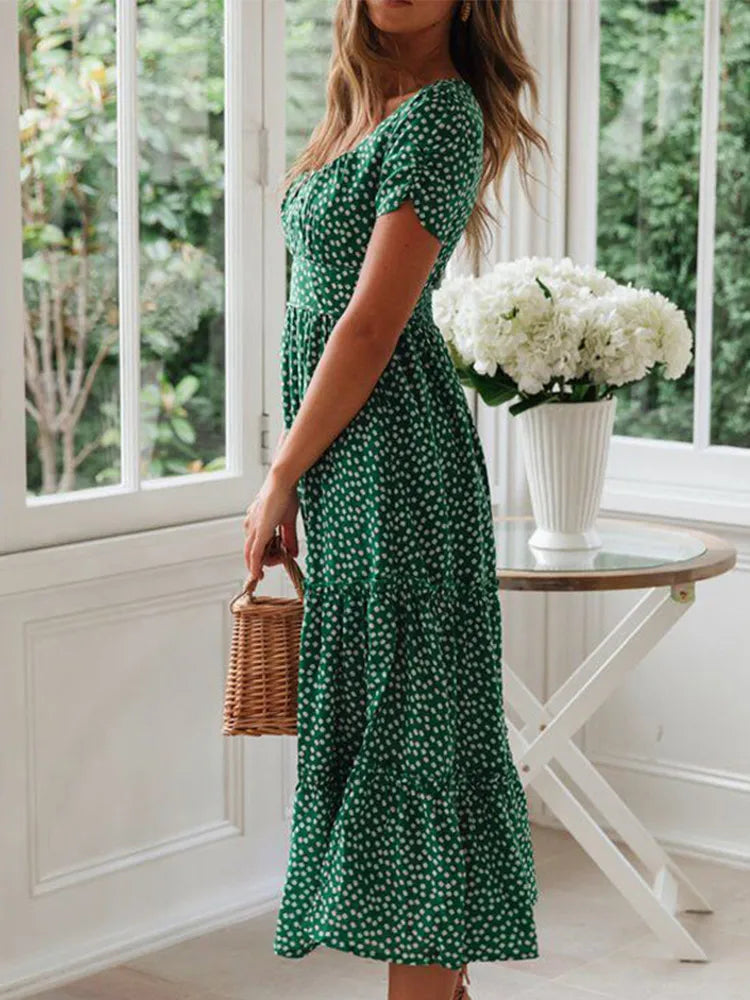 Julia | Vestido midi con estampado floral