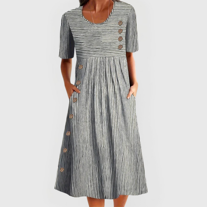 Julia | Vestido midi a rayas