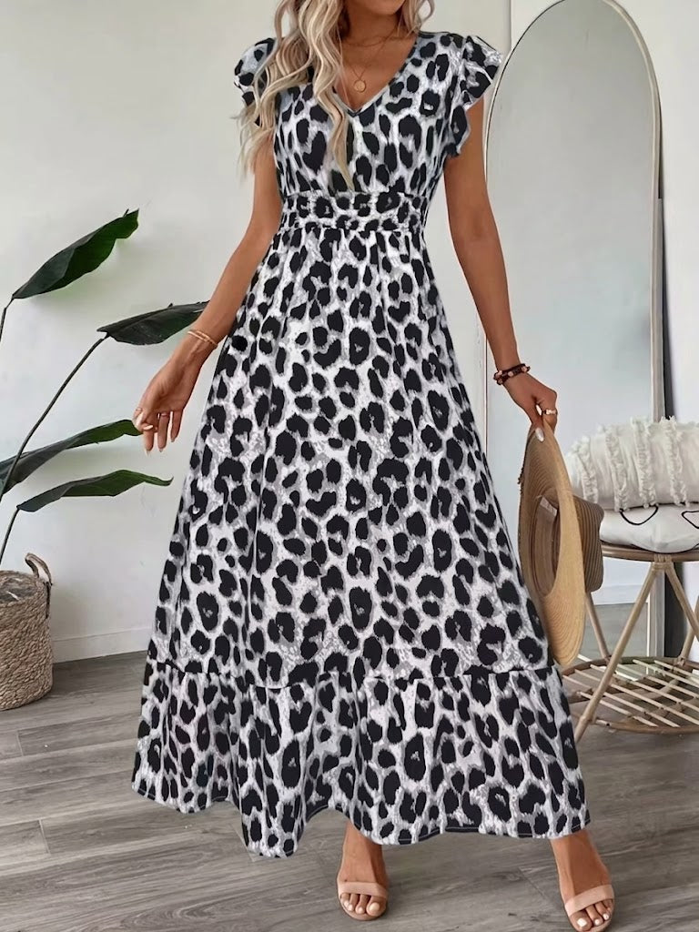 Candela | Vestido maxi barroco con escote en V