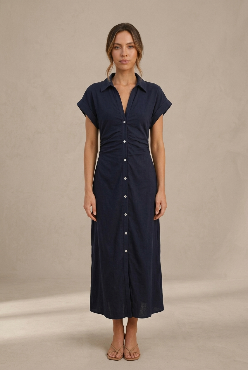 Denim | Vestido midi con botones