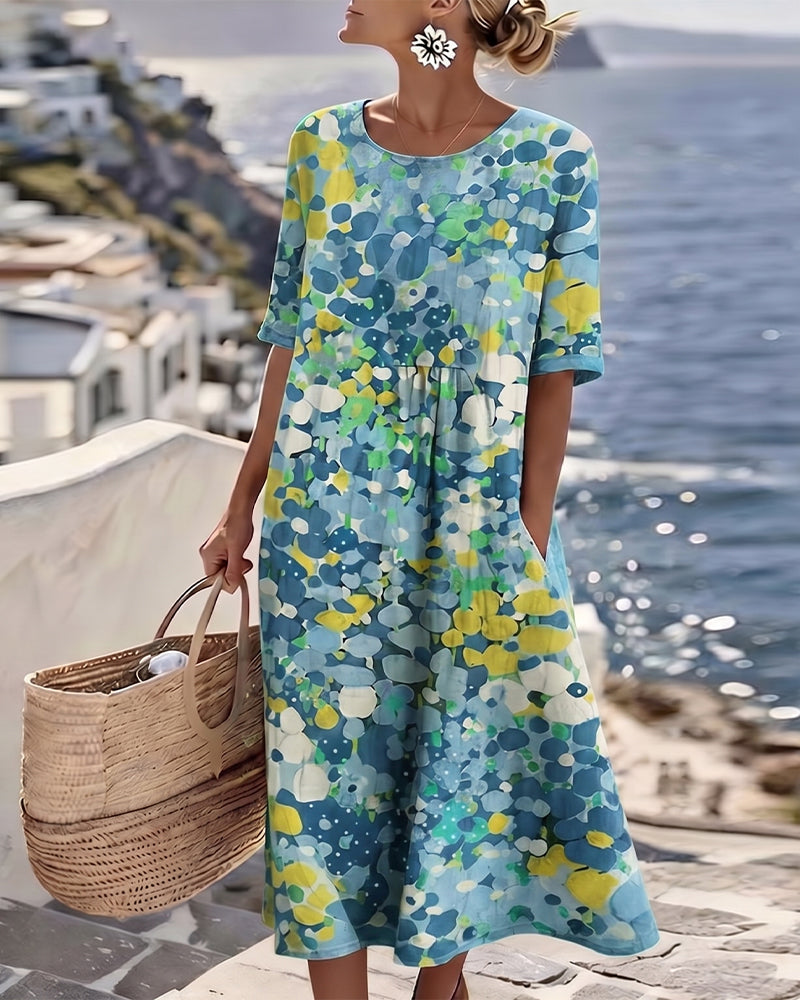 Elena | Vestido midi floral suelto y ligero