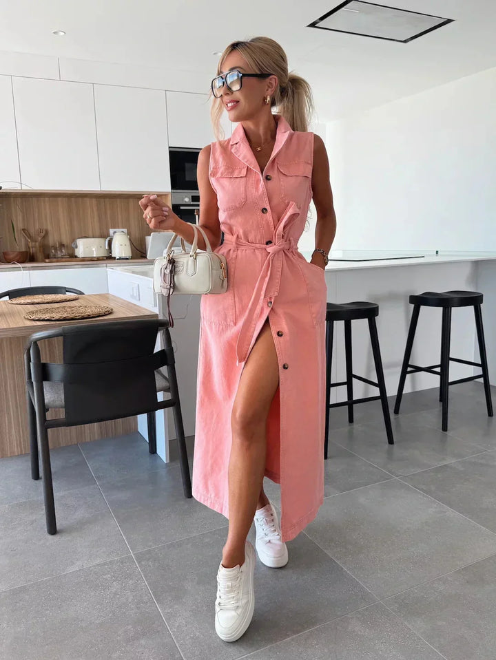 Isabelle | Vestido Maxi de Denim