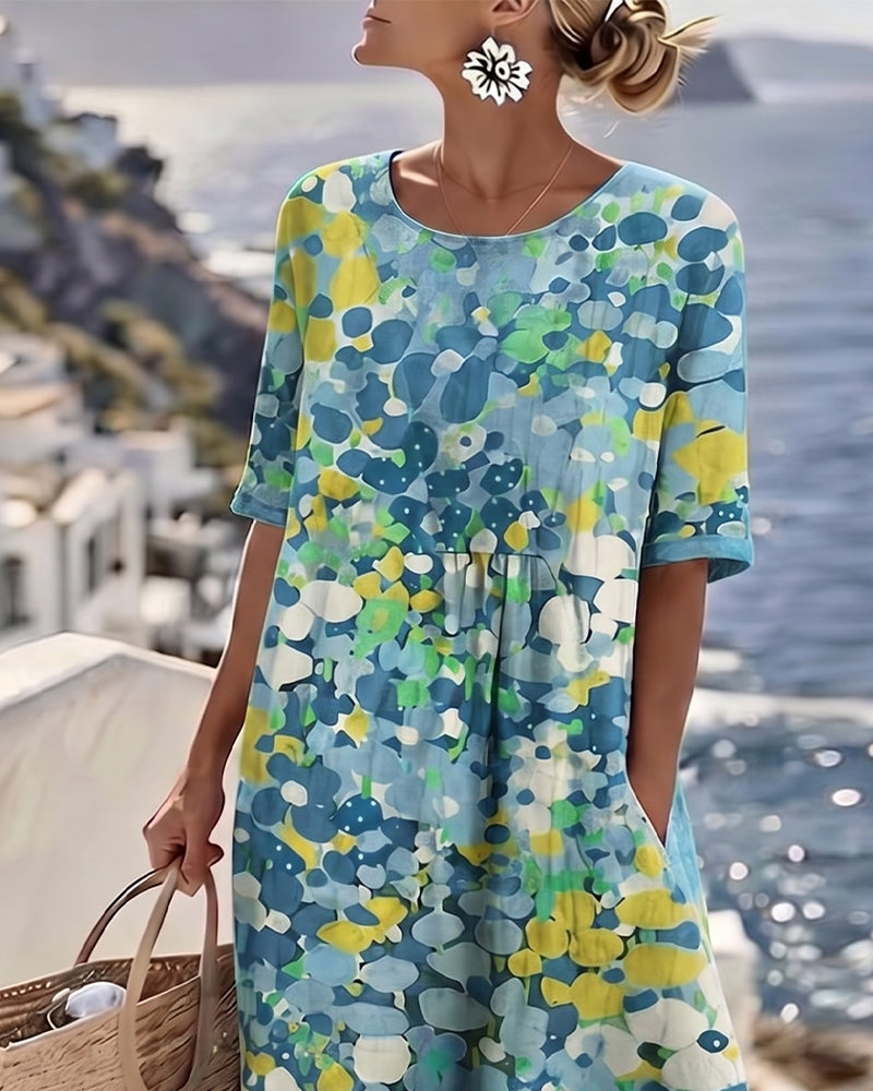 Elena | Vestido midi floral suelto y ligero