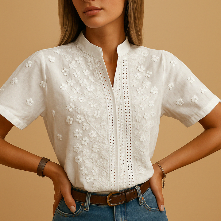 Elisa | Blusa blanca de tendencia
