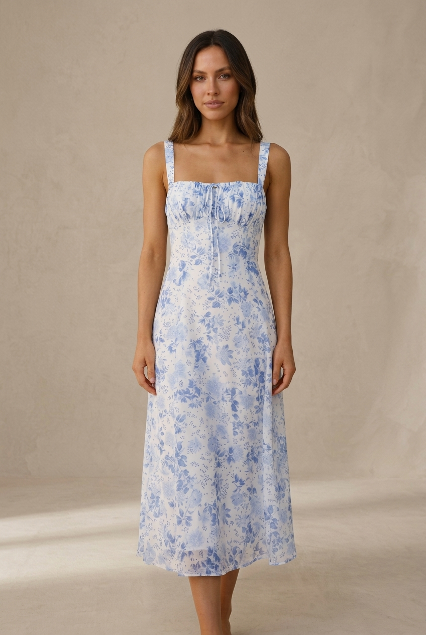 Floral | Vestido Azul