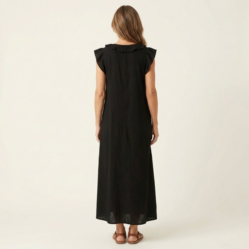 Elena's | Vestido de lino con volantes