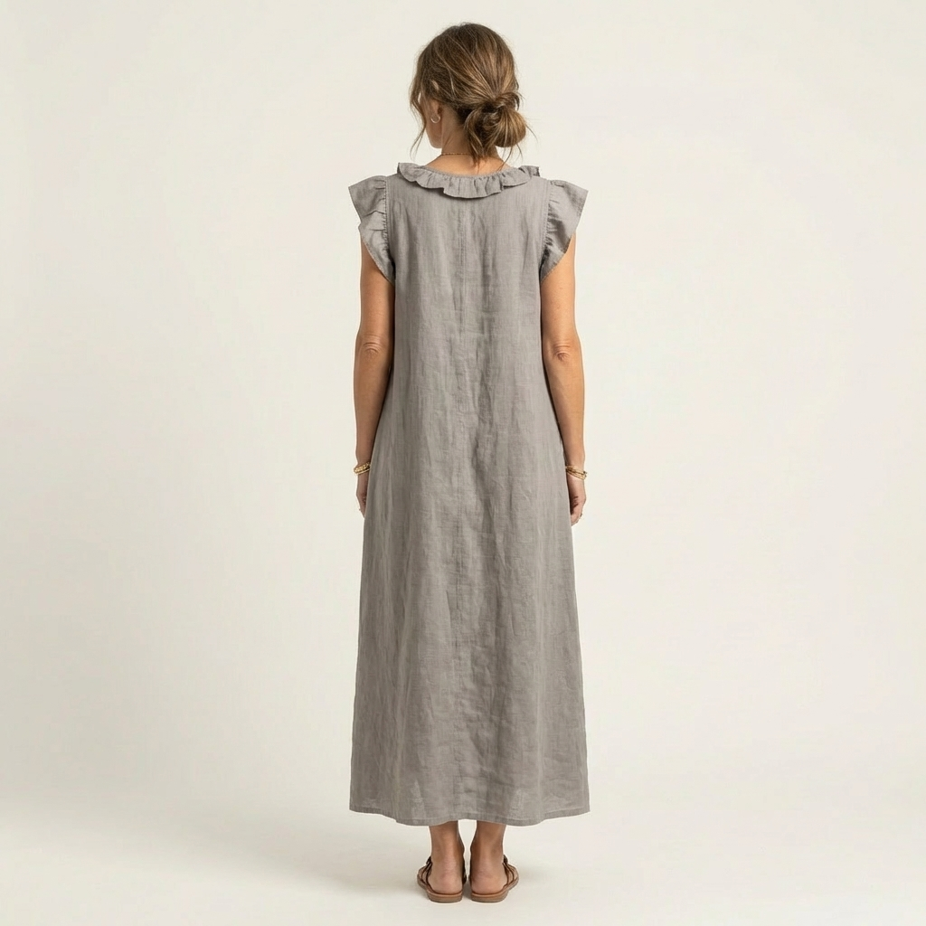 Elena's | Vestido de lino con volantes