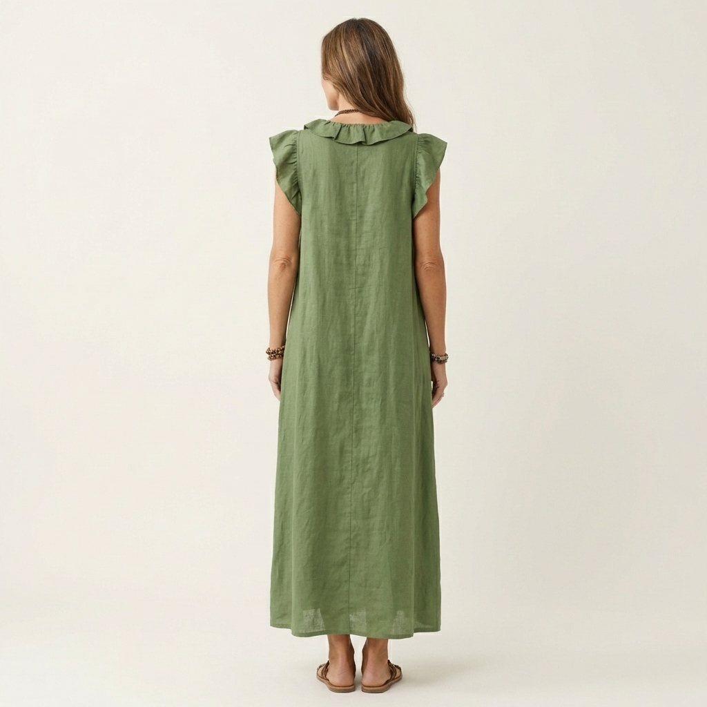 Elena's | Vestido de lino con volantes