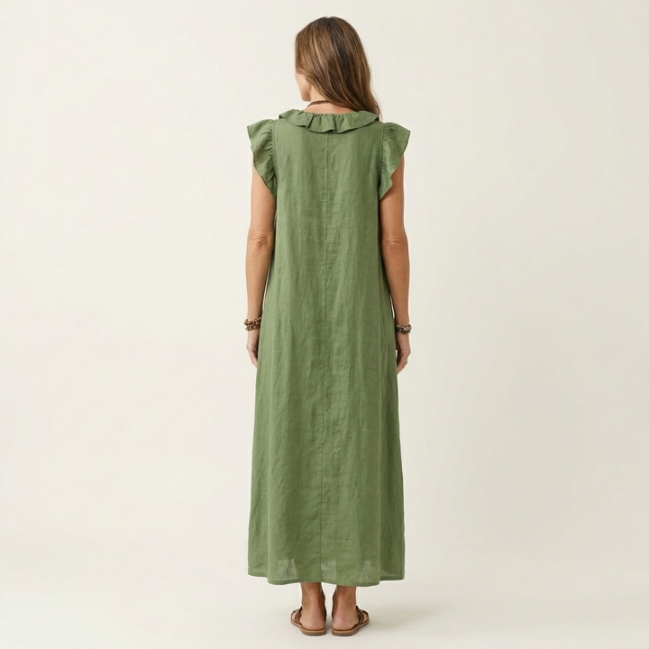 Elena's | Vestido de lino con volantes