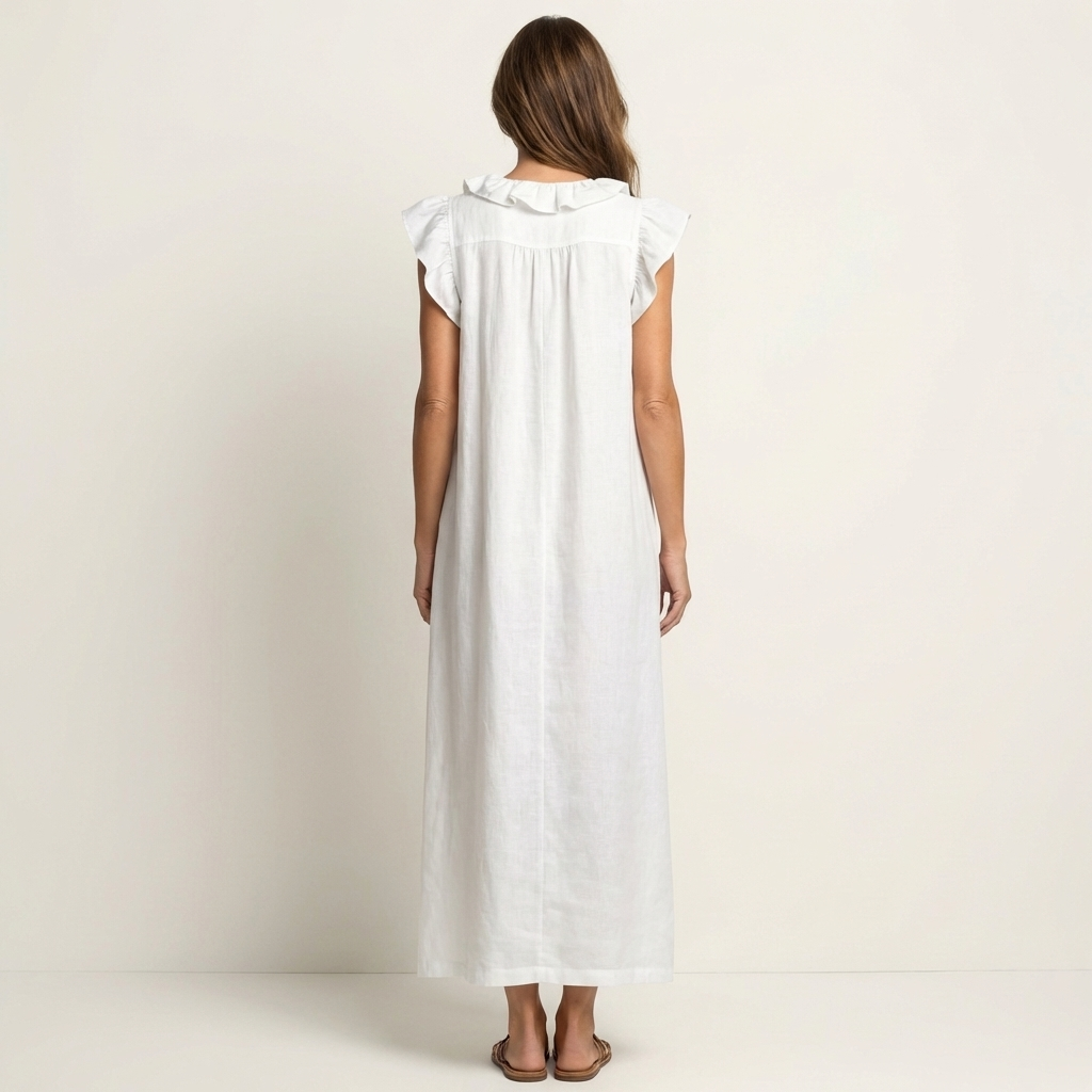 Elena's | Vestido de lino con volantes