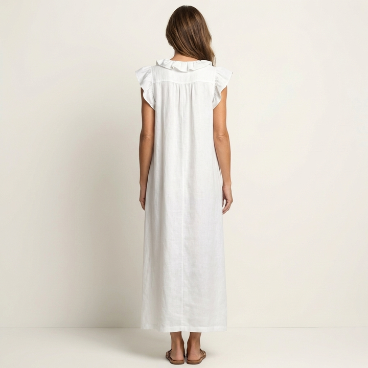 Elena's | Vestido de lino con volantes