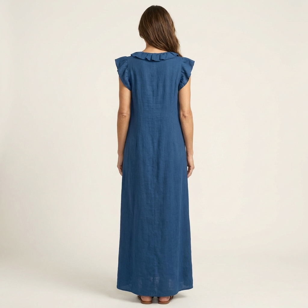 Elena's | Vestido de lino con volantes