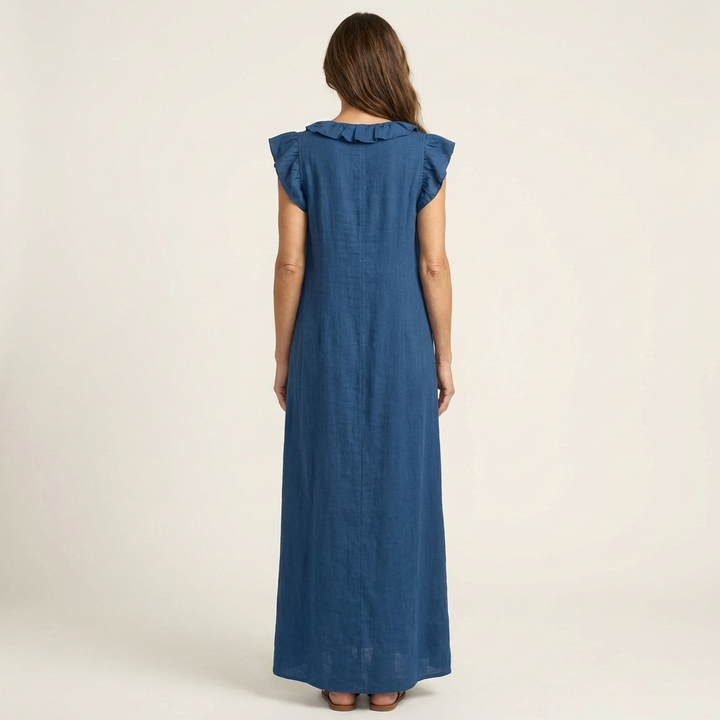 Elena's | Vestido de lino con volantes