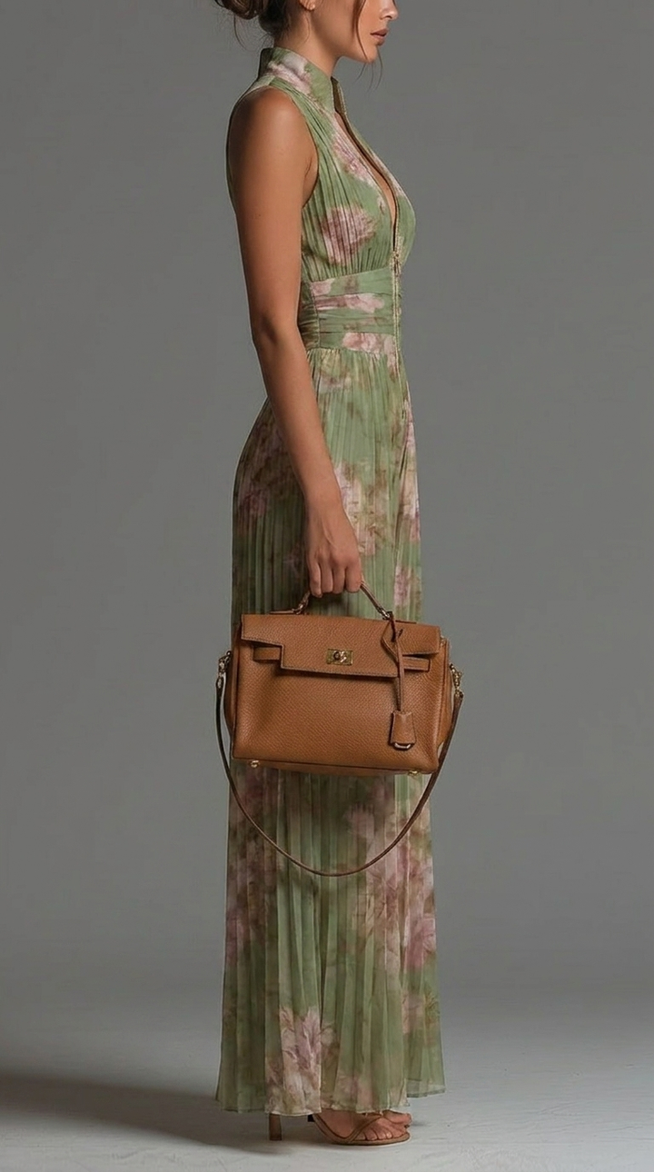 Inés | Mono plisado de gasa floral
