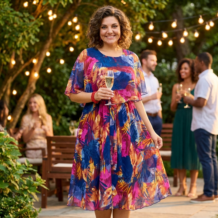 Aitana | Vestido midi con estampado vibrante