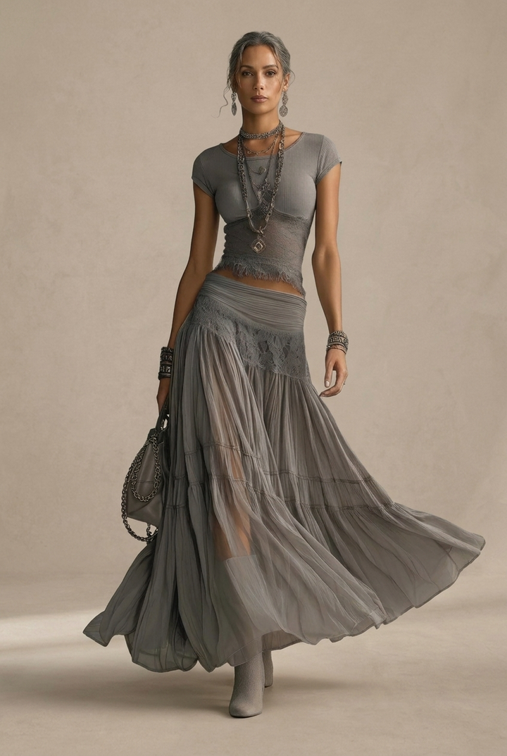 Elena | Conjunto de falda maxi y top